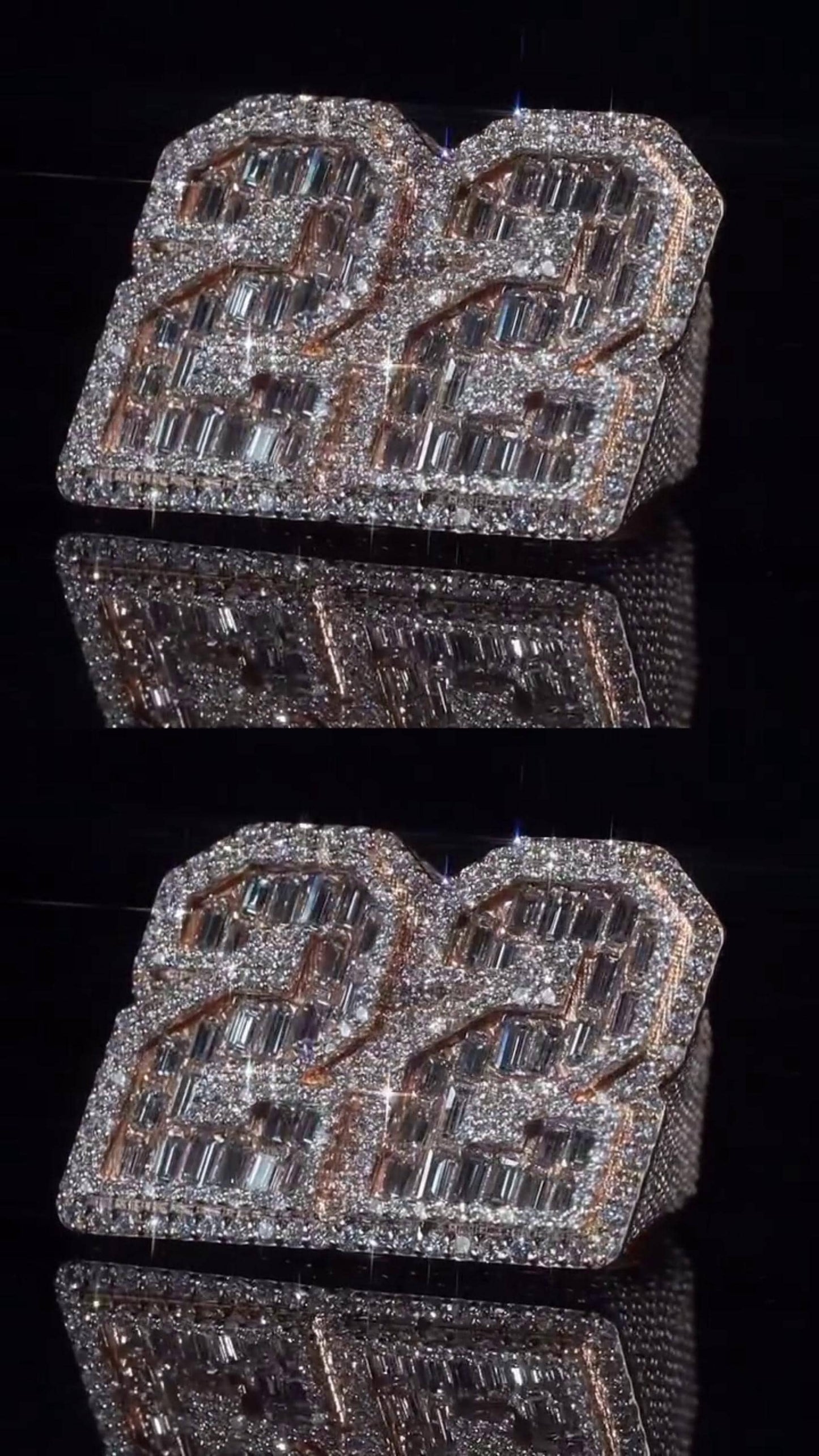 Custom Iced Out Championship Ring, 925 Sterling Silver & VVS Moissanite, Number Ring, Personalized Hip Hop Bling Ring, Men's Statement Ring