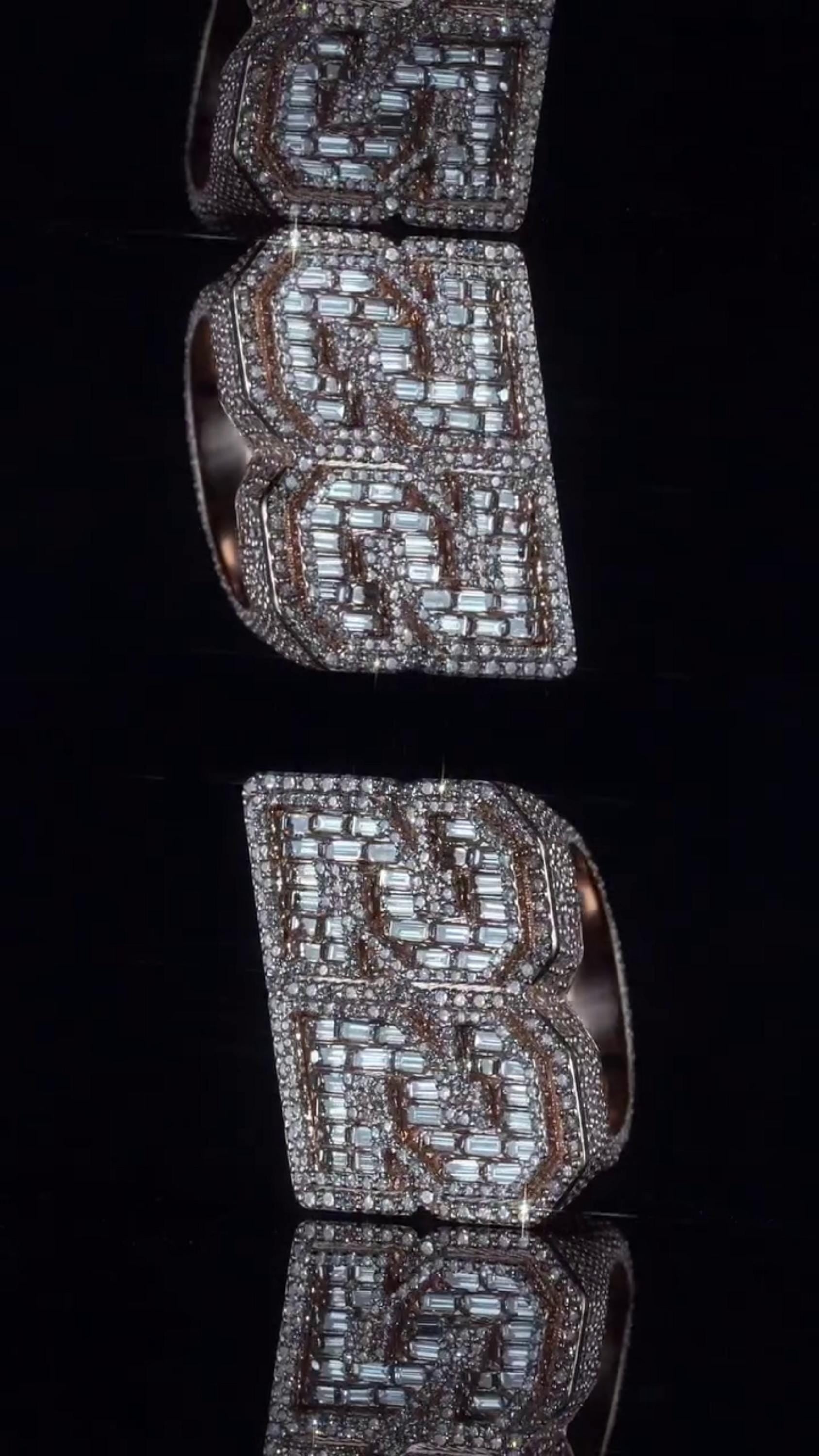 Custom Iced Out Championship Ring, 925 Sterling Silver & VVS Moissanite, Number Ring, Personalized Hip Hop Bling Ring, Men's Statement Ring