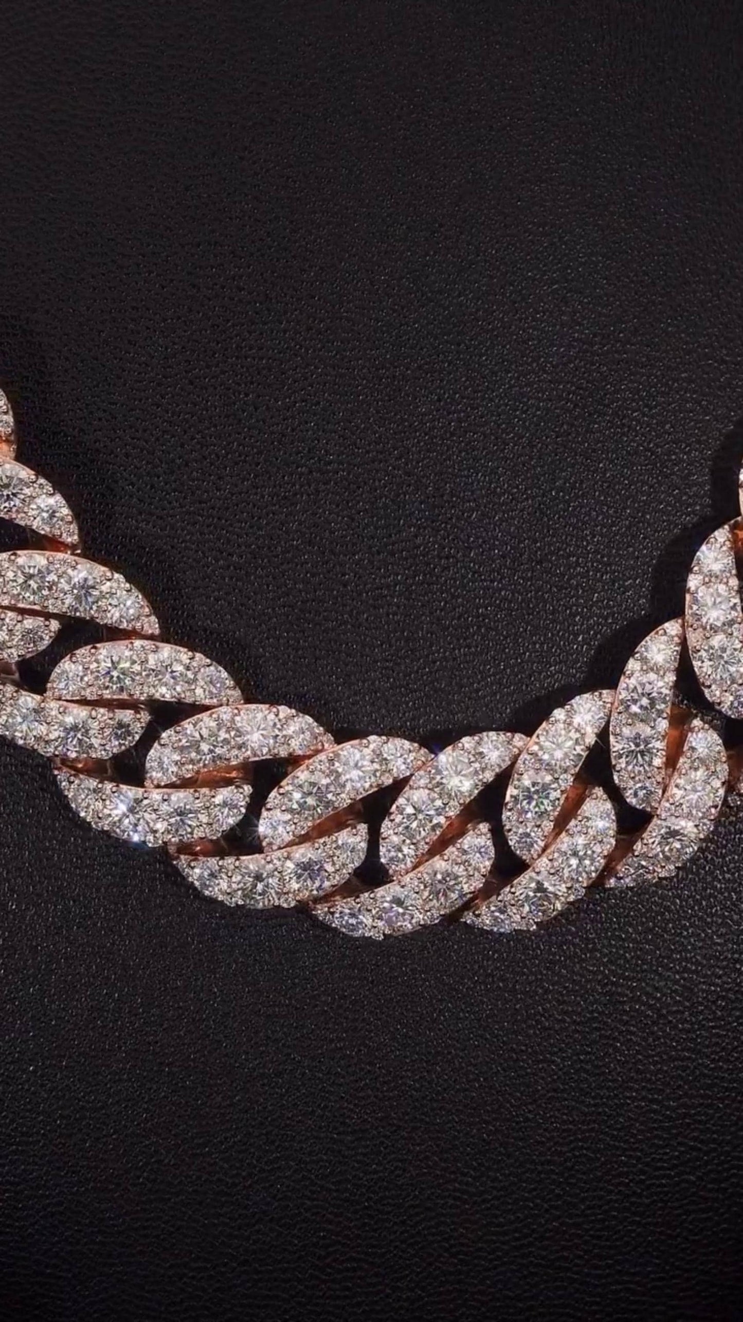 23mm Iced Out Cuban Link Chain, 925 Silver with VVS Moissanite Diamonds, Rose Gold Finish, Luxury Hip Hop Necklace, Men’s Jewelry