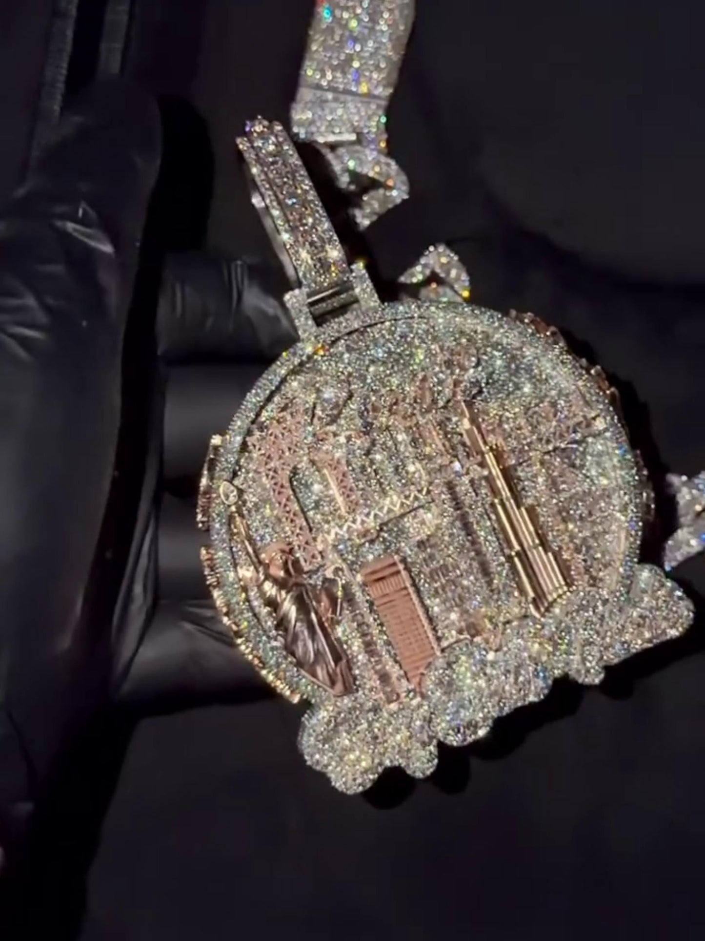 Cust Iced Out Hip Hop Pendant | Chunky Moissanite pendant | 925 Silver / 10K Gold | Custom Handmade Moissanite Jewelry