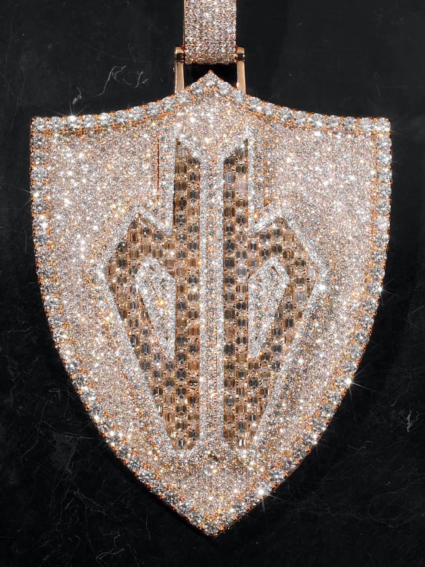 Custom made Iced Out Hip Hop Pendant | Chunky Moissanite pendant | 925 Silver / 10K Gold | Custom Handmade Moissanite Jewelry