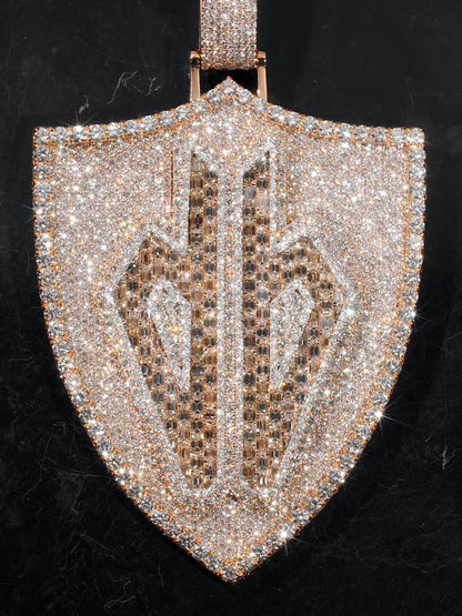 Custom made Iced Out Hip Hop Pendant | Chunky Moissanite pendant | 925 Silver / 10K Gold | Custom Handmade Moissanite Jewelry