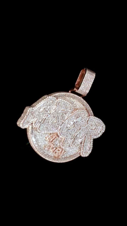 Cust Iced Out Hip Hop Pendant | Chunky Moissanite pendant | 925 Silver / 10K Gold | Custom Handmade Moissanite Jewelry