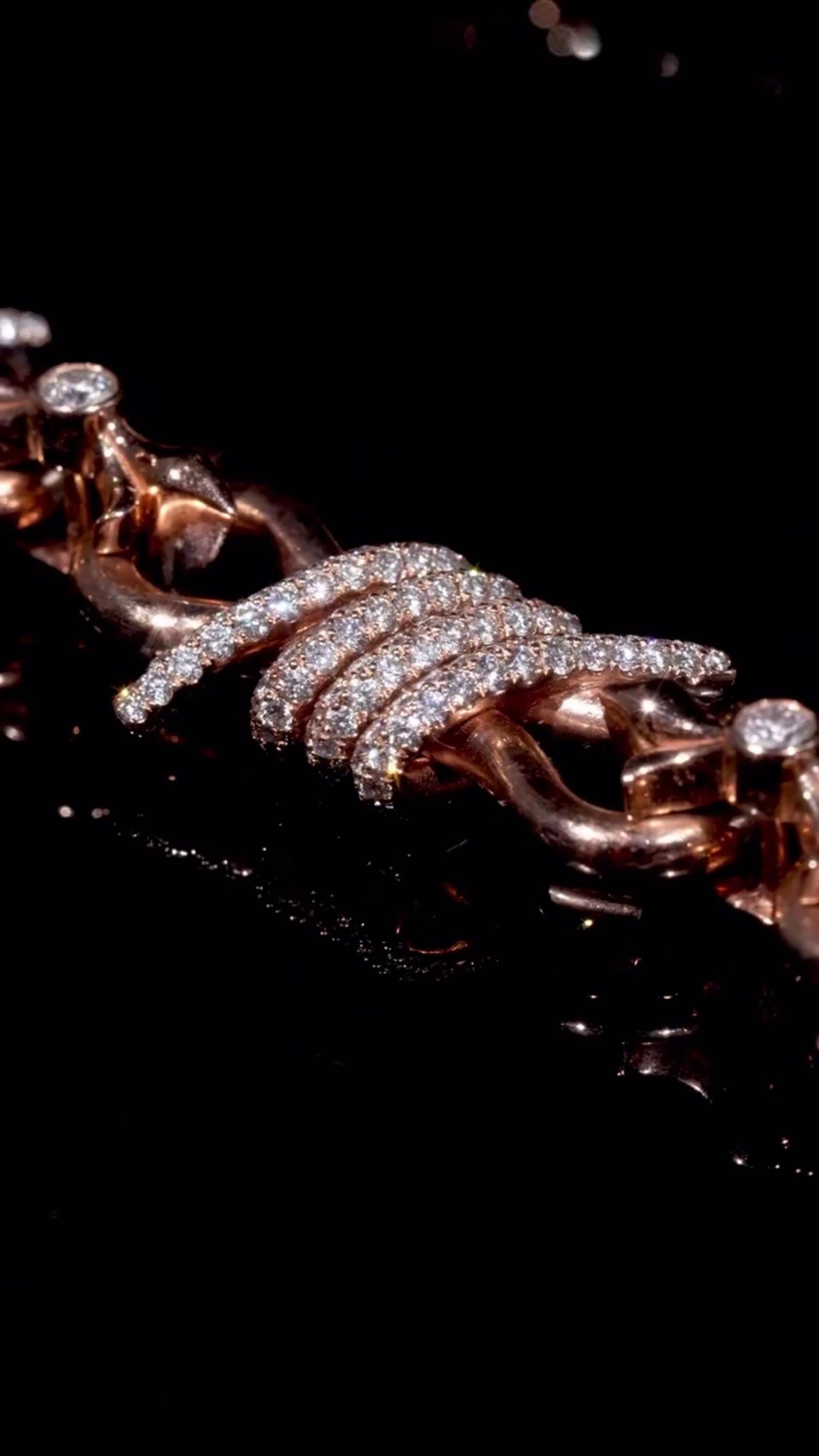 Chrome Barbed Wire Infinity Chain | 25 CT D-Color VVS1 Moissanite Diamond Necklace | Solid 925 Silver Rose Gold Iced Out Jewelry