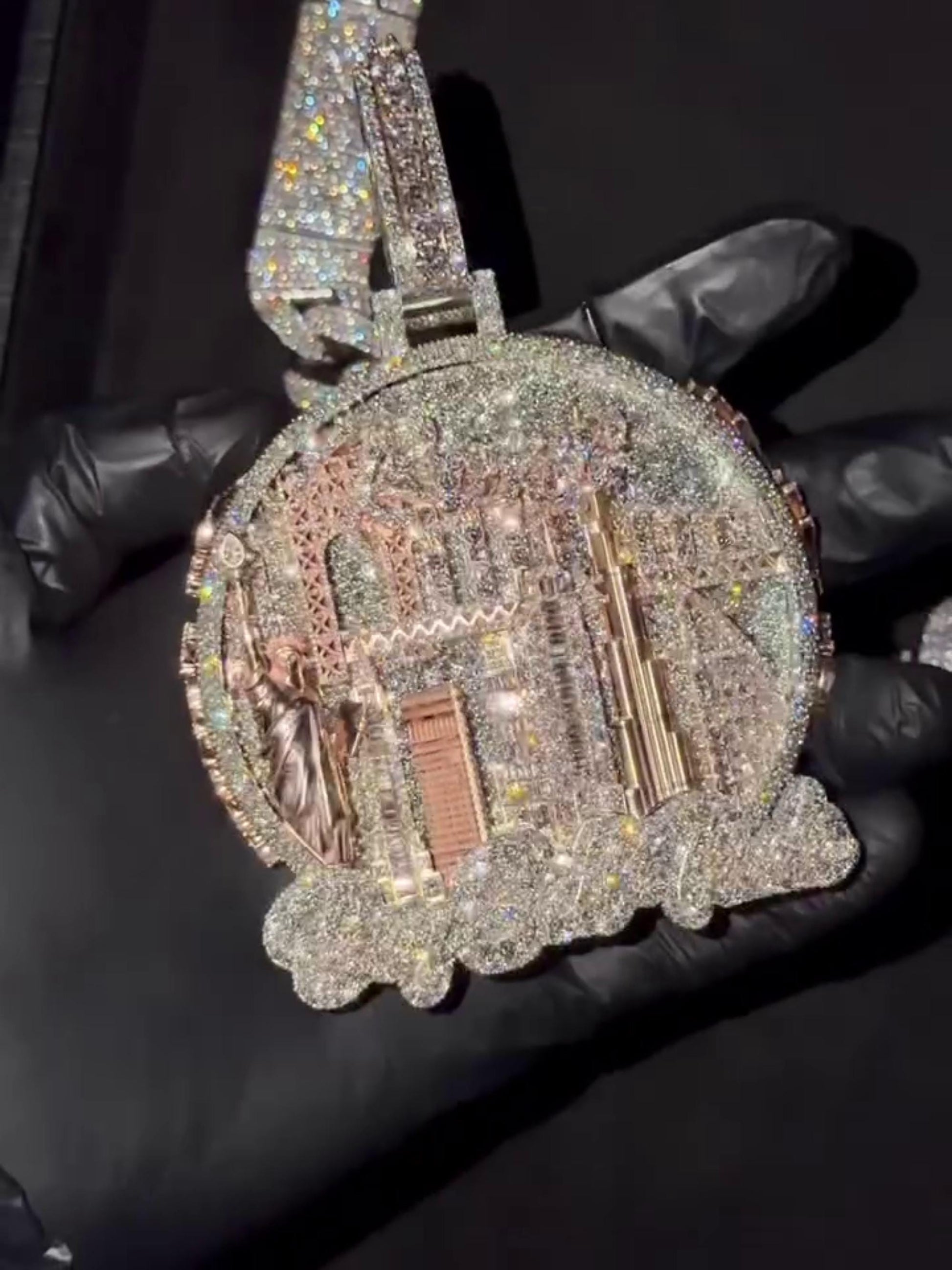 Cust Iced Out Hip Hop Pendant | Chunky Moissanite pendant | 925 Silver / 10K Gold | Custom Handmade Moissanite Jewelry