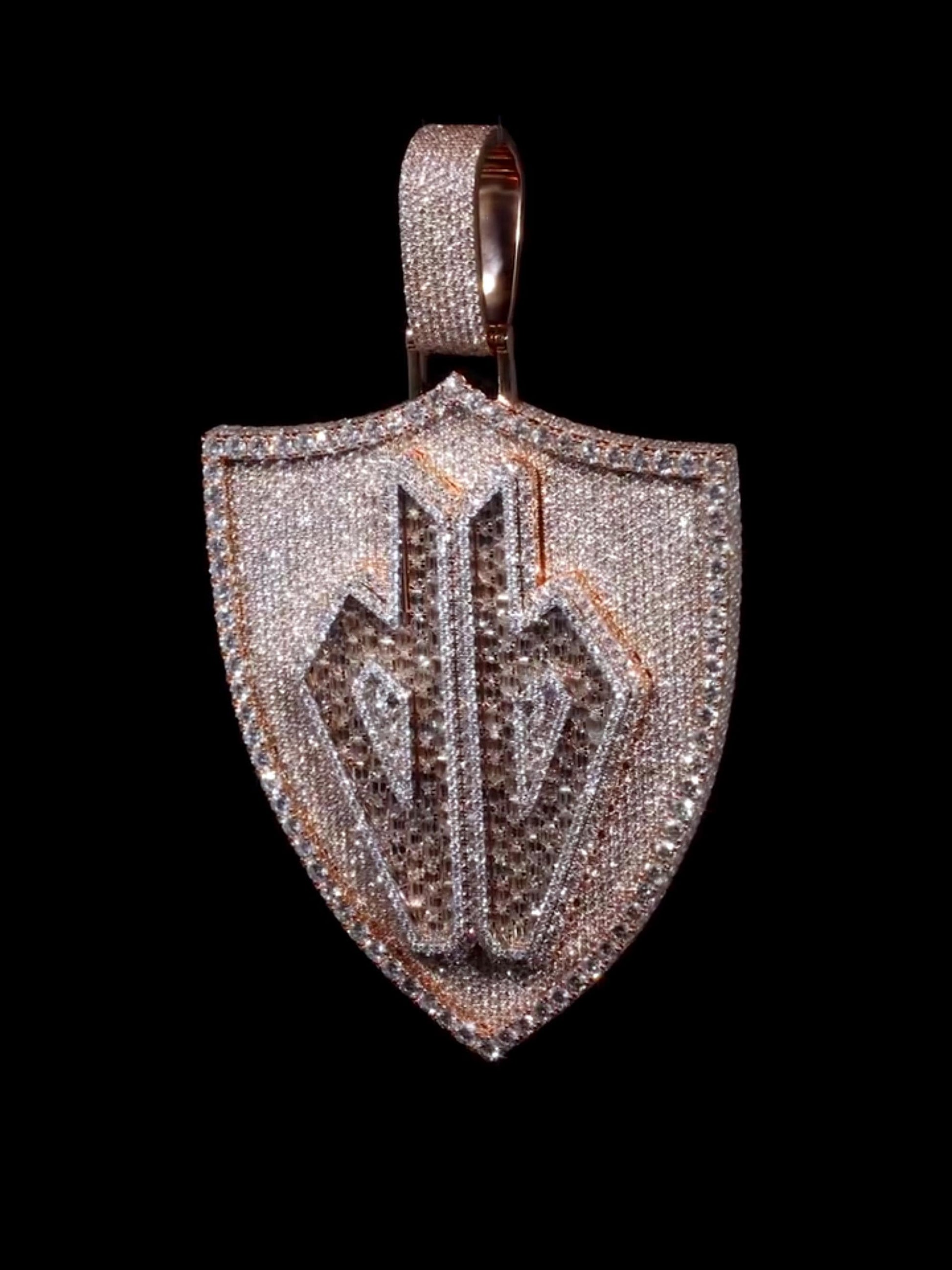 Custom made Iced Out Hip Hop Pendant | Chunky Moissanite pendant | 925 Silver / 10K Gold | Custom Handmade Moissanite Jewelry