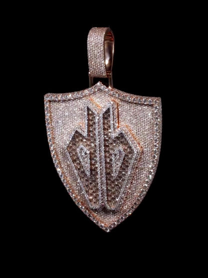 Custom made Iced Out Hip Hop Pendant | Chunky Moissanite pendant | 925 Silver / 10K Gold | Custom Handmade Moissanite Jewelry