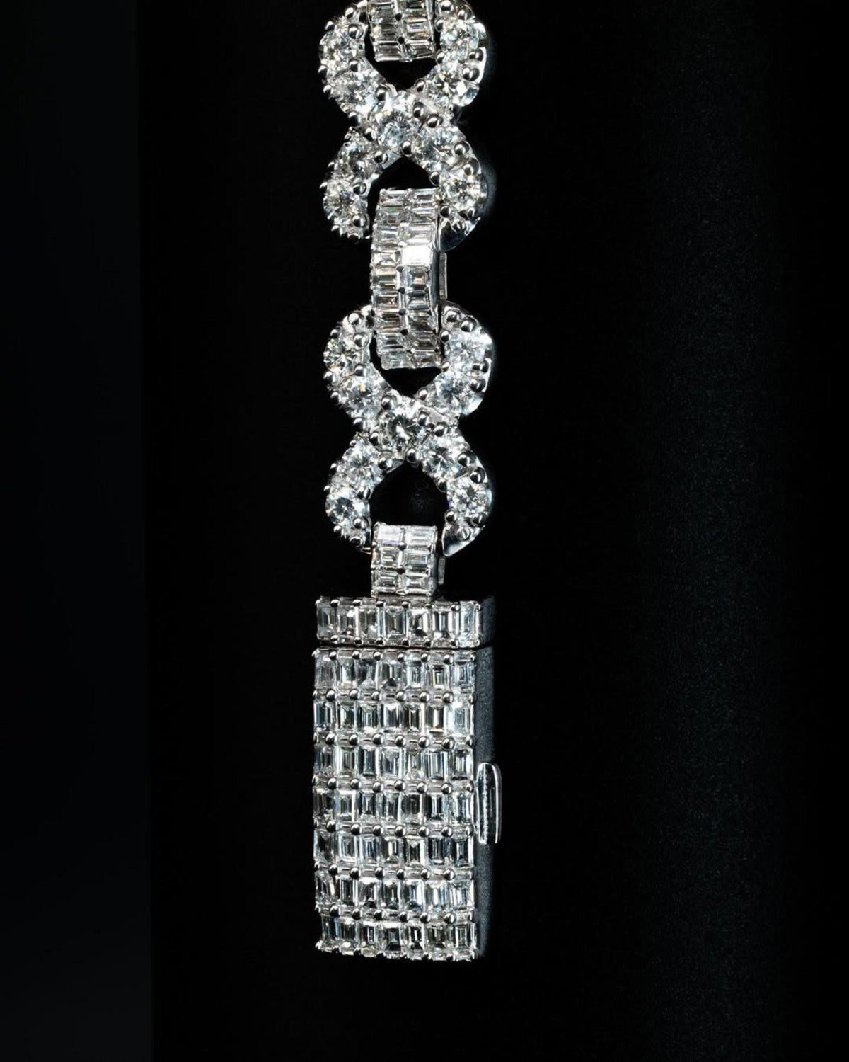 12mm Infinity Link Bracelet | VVS1 Moissanite Diamonds | Rhodium Plated 925 Silver Luxury Hip Hop Jewelry | Unisex Gift