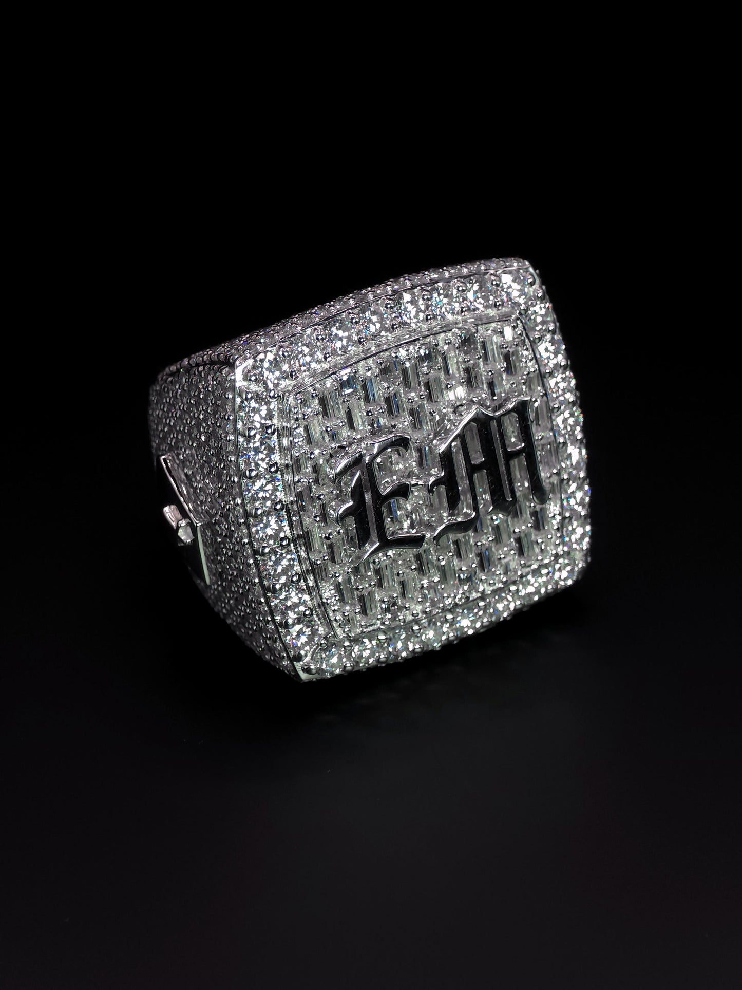 Custom Iced Out Championship Ring | VVS–VS Lab Grown Diamonds | 925 Sterling Silver | Personalized Hip Hop Bling Ring