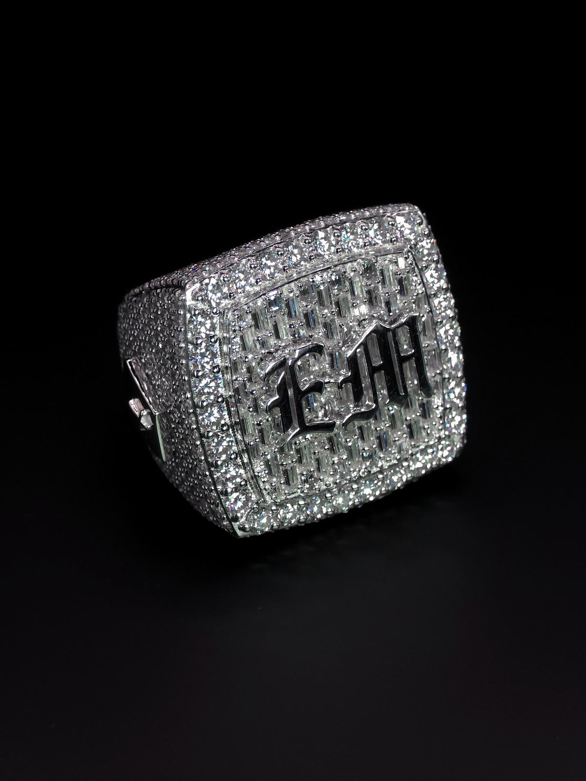 Custom Iced Out Championship Ring | VVS–VS Lab Grown Diamonds | 925 Sterling Silver | Personalized Hip Hop Bling Ring