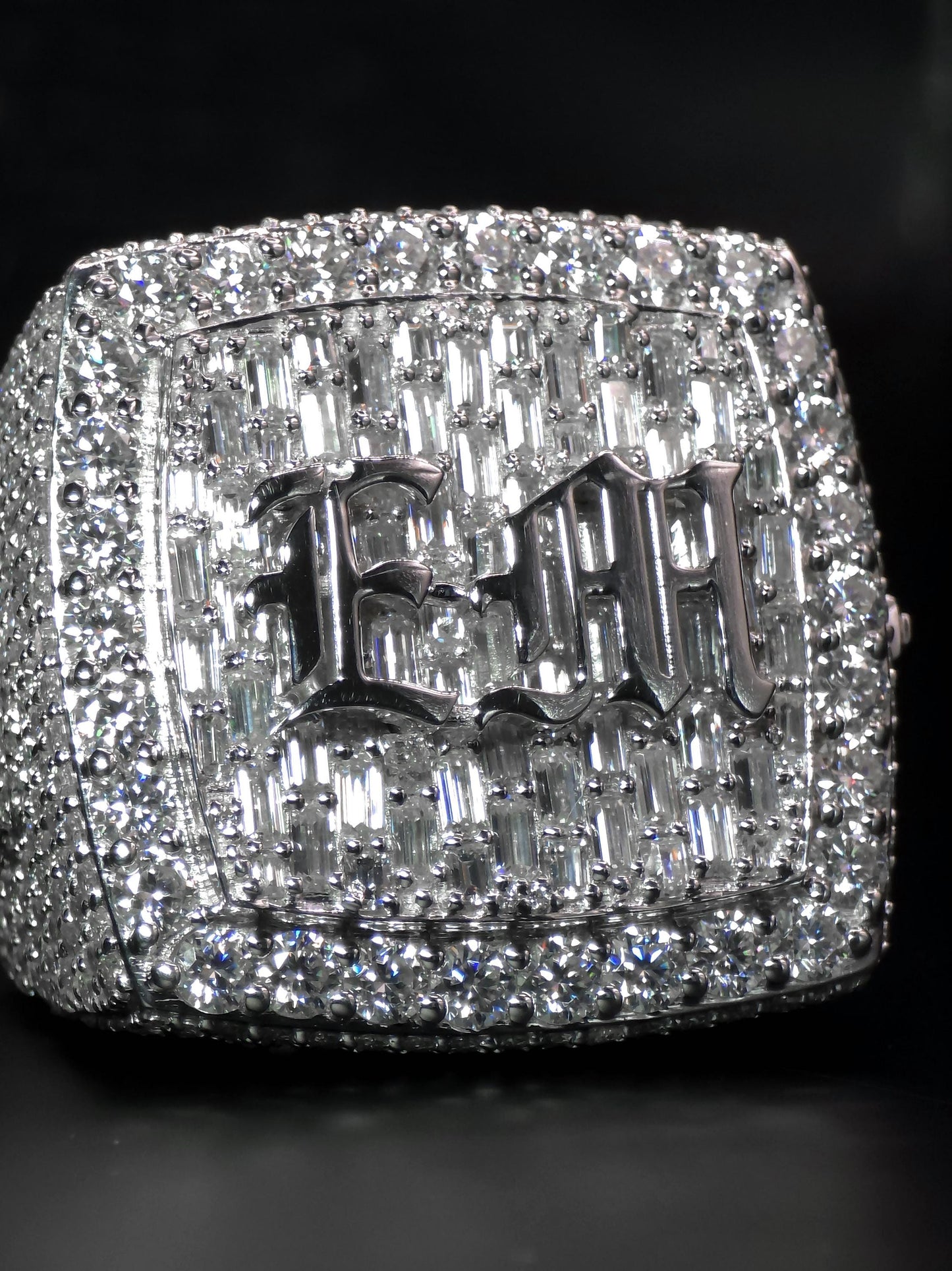 Custom Iced Out Championship Ring | VVS–VS Lab Grown Diamonds | 925 Sterling Silver | Personalized Hip Hop Bling Ring
