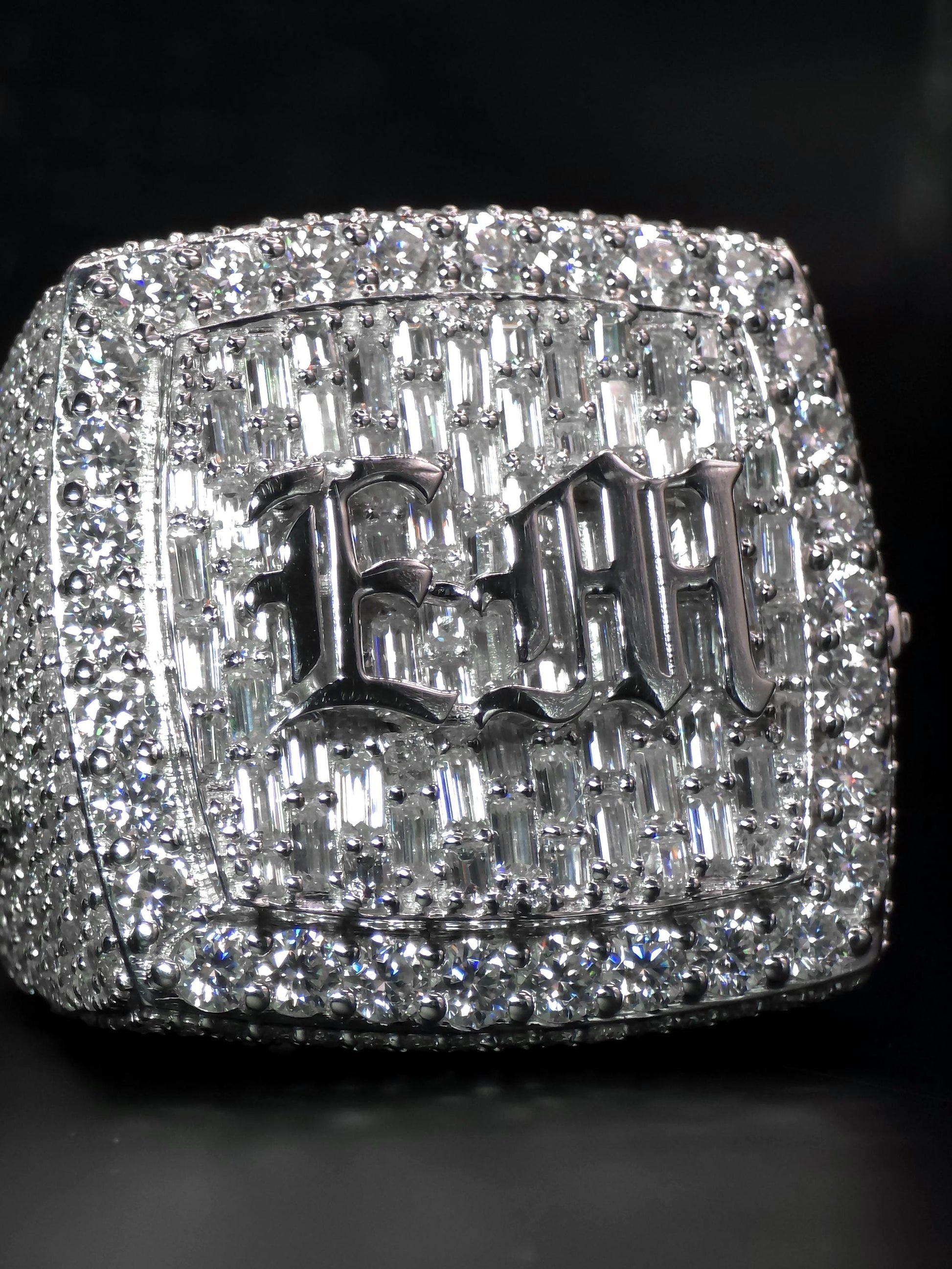 Custom Iced Out Championship Ring | VVS–VS Lab Grown Diamonds | 925 Sterling Silver | Personalized Hip Hop Bling Ring