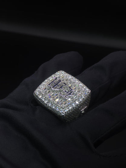 Custom Iced Out Championship Ring | VVS–VS Lab Grown Diamonds | 925 Sterling Silver | Personalized Hip Hop Bling Ring