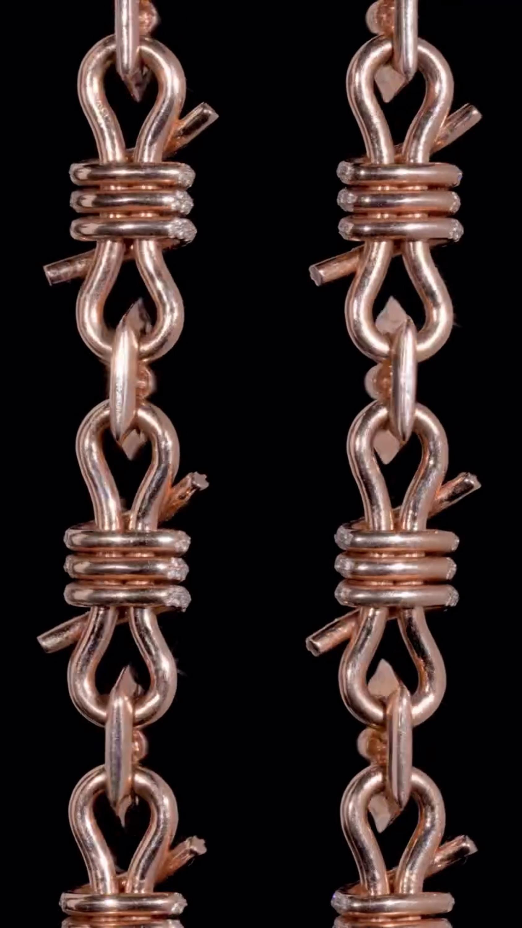 Chrome Barbed Wire Infinity Chain | 25 CT D-Color VVS1 Moissanite Diamond Necklace | Solid 925 Silver Rose Gold Iced Out Jewelry