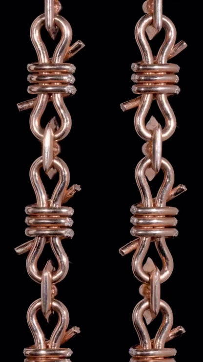 Chrome Barbed Wire Infinity Chain | 25 CT D-Color VVS1 Moissanite Diamond Necklace | Solid 925 Silver Rose Gold Iced Out Jewelry