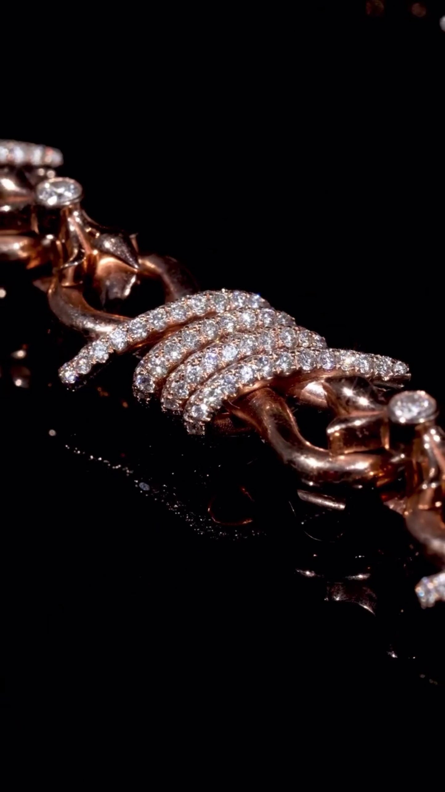 Chrome Barbed Wire Infinity Chain | 25 CT D-Color VVS1 Moissanite Diamond Necklace | Solid 925 Silver Rose Gold Iced Out Jewelry