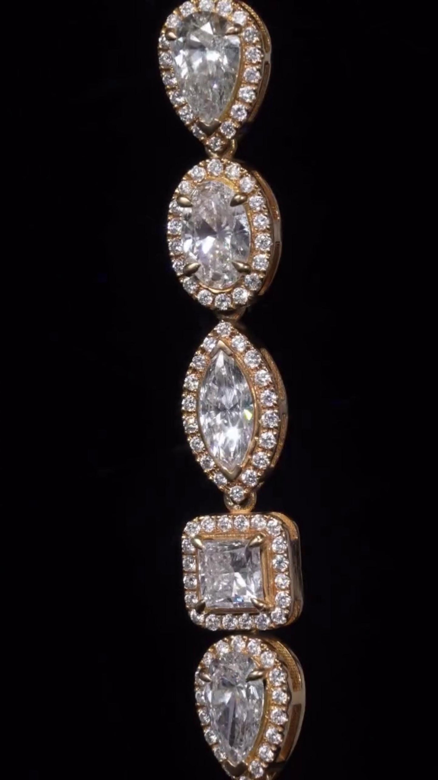 Luxury Charm Necklace | 38ct VVS D-Color Moissanite | Pear, Oval, Marquise & Princess Cuts | 925 Sterling Silver