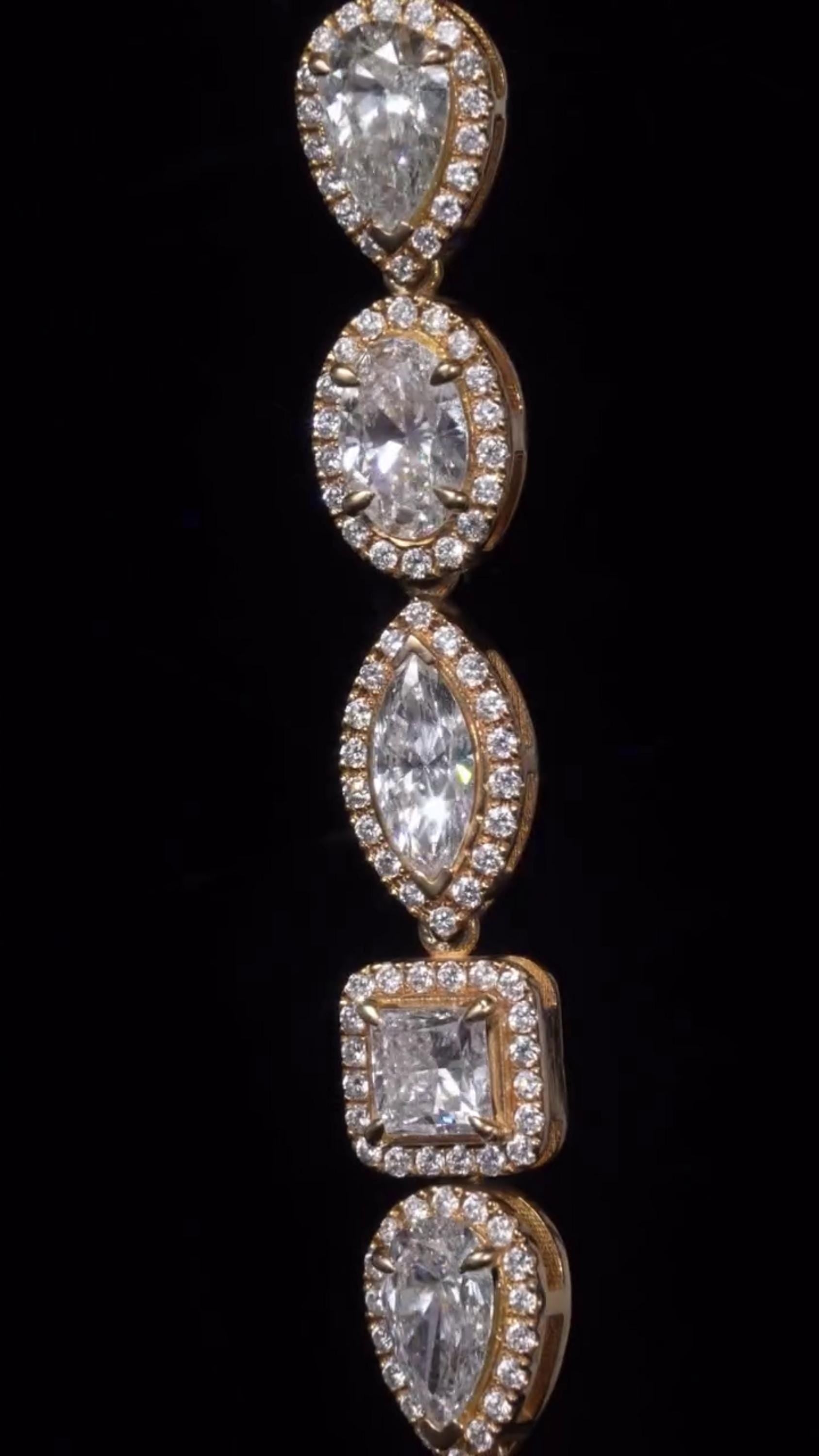 Luxury Charm Necklace | 38ct VVS D-Color Moissanite | Pear, Oval, Marquise & Princess Cuts | 925 Sterling Silver