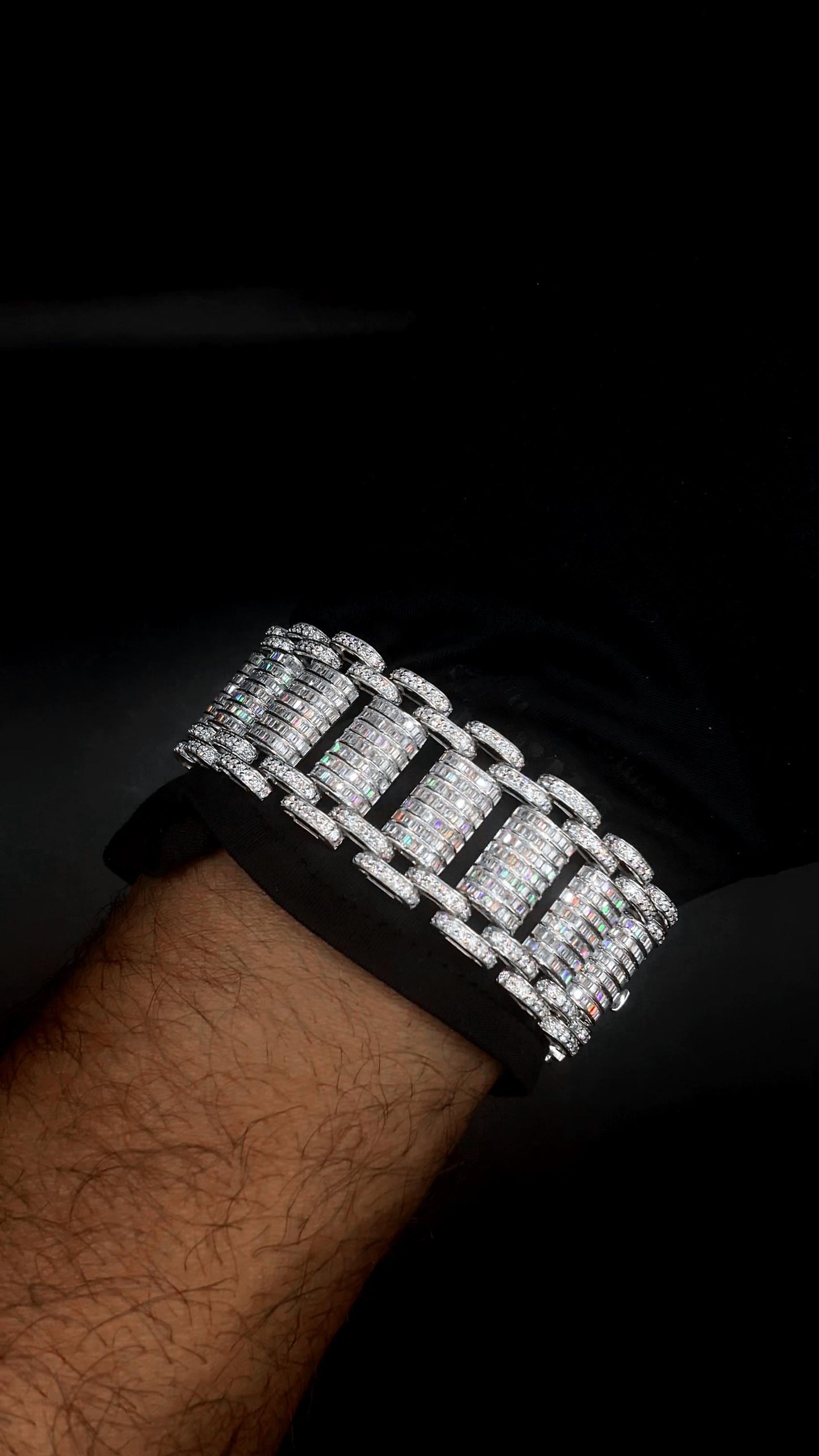 26mm VVS Moissanite Bracelet in Solid 10K Gold | Heavy Custom Link | 925 Silver Option | White, Yellow, Rose Tone | 7-9 Inch