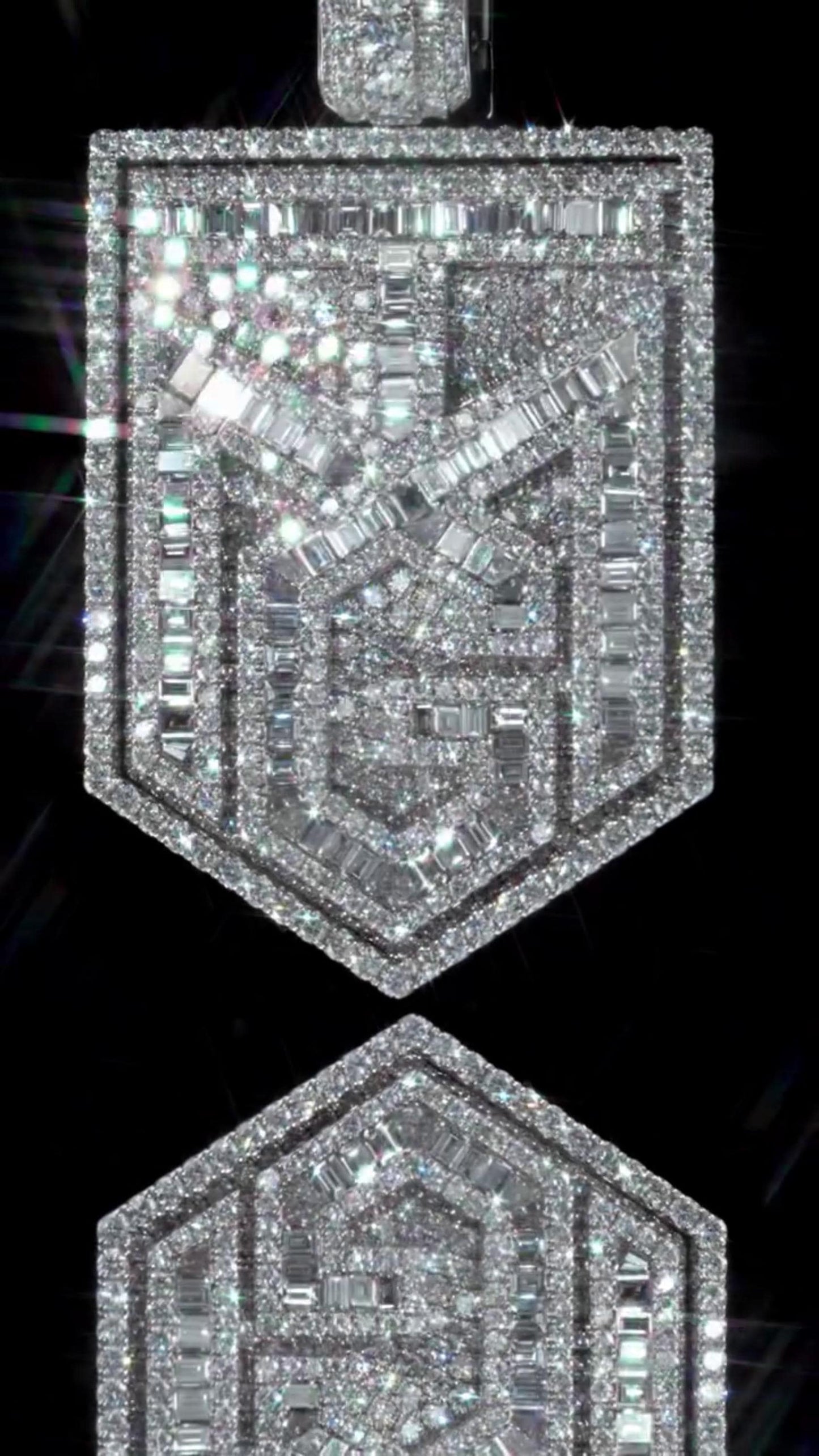Custom Iced Out Lab Diamond Pendant – 2.5" Hip Hop Bling Jewelry | 925 Sterling Silver | Baguette & Round | Passes Diamond Tester