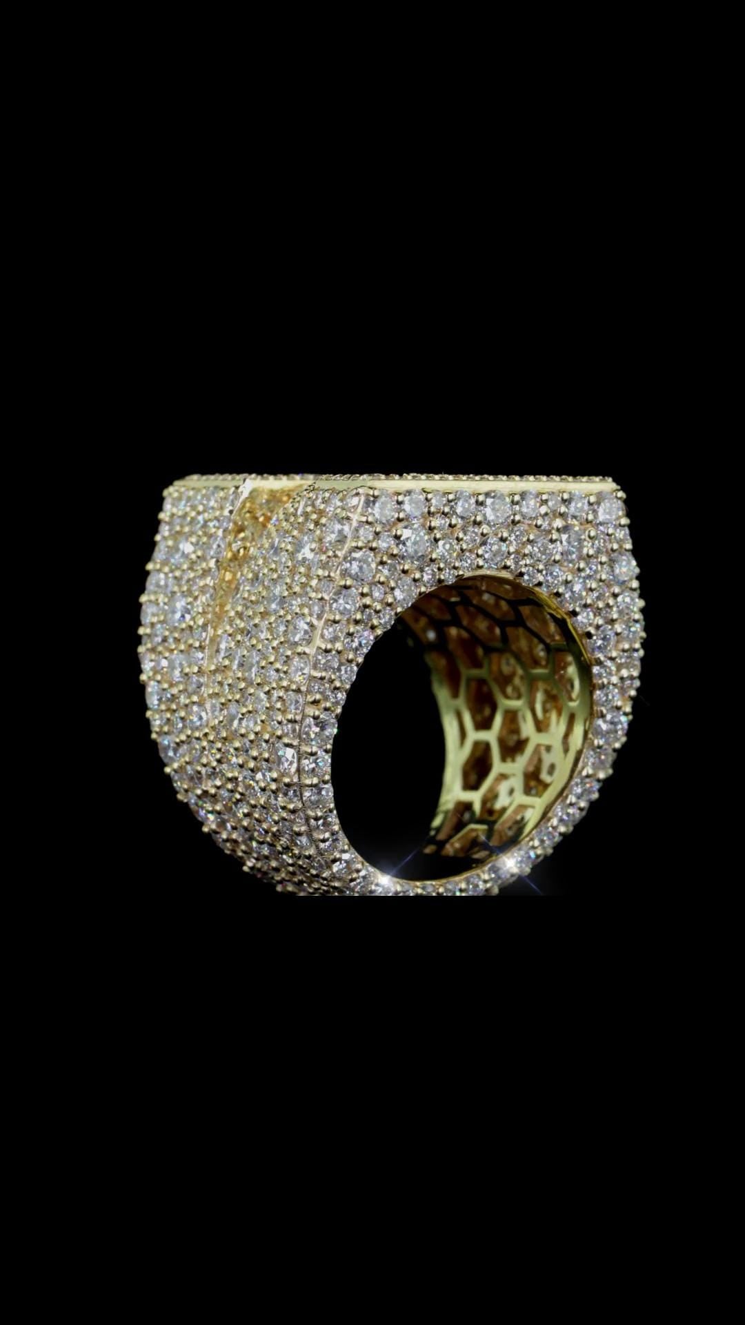 Custom “Z” Iced Out Ring | Baguette & Round VVS Moissanite | 925 Sterling Silver | Hip Hop Initial Ring | Personalized Bling Jewelry
