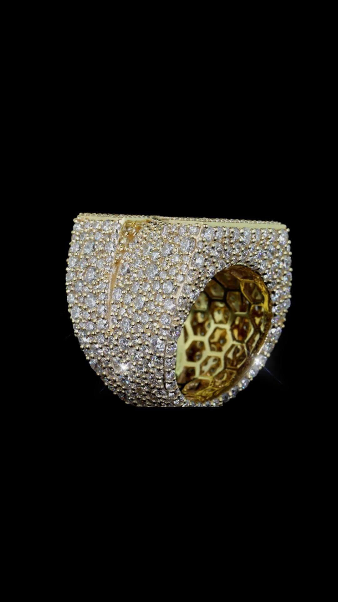 Custom “Z” Iced Out Ring | Baguette & Round VVS Moissanite | 925 Sterling Silver | Hip Hop Initial Ring | Personalized Bling Jewelry