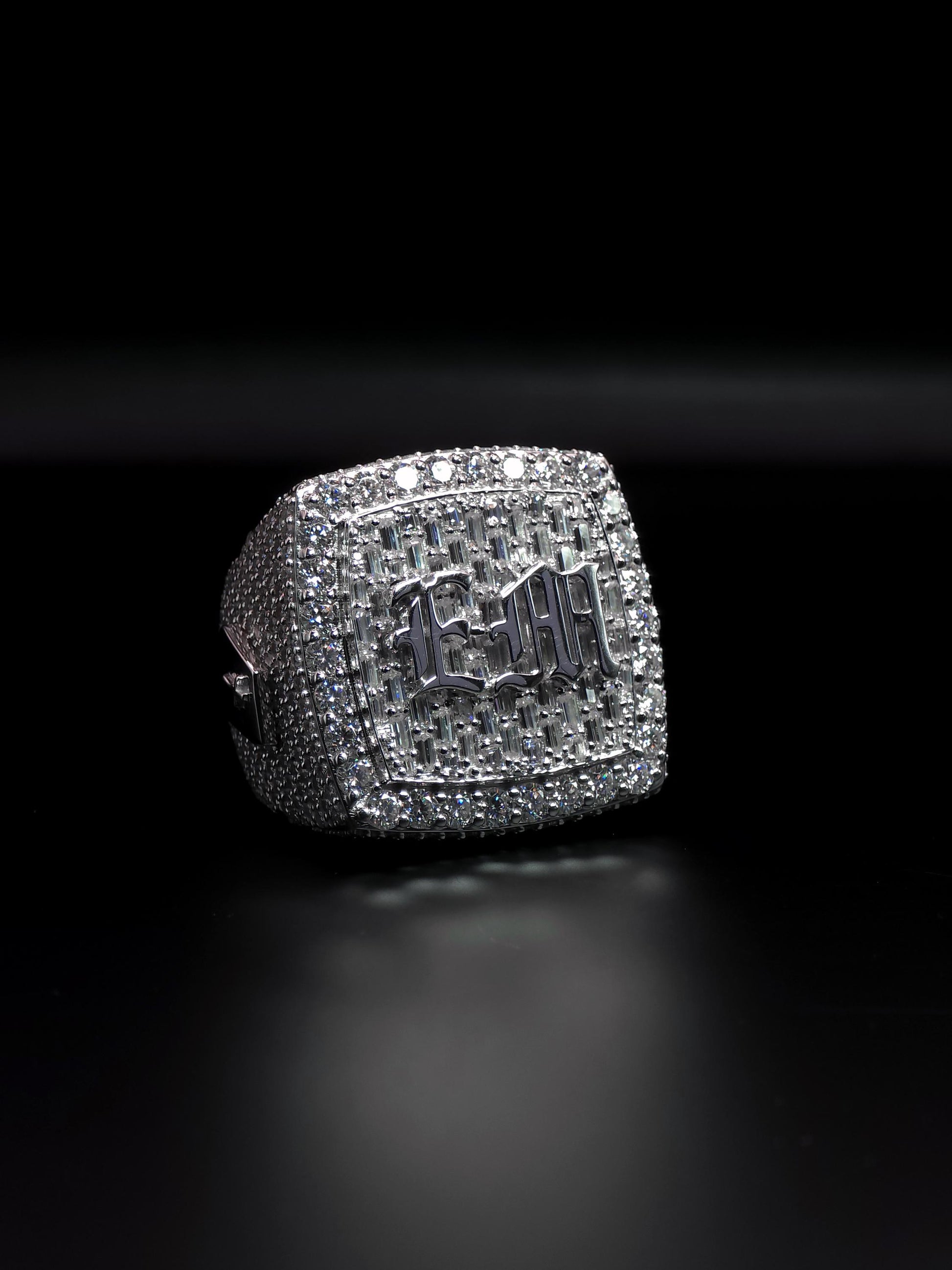 Custom Iced Out Championship Ring | VVS–VS Lab Grown Diamonds | 925 Sterling Silver | Personalized Hip Hop Bling Ring