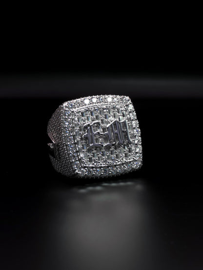Custom Iced Out Championship Ring | VVS–VS Lab Grown Diamonds | 925 Sterling Silver | Personalized Hip Hop Bling Ring