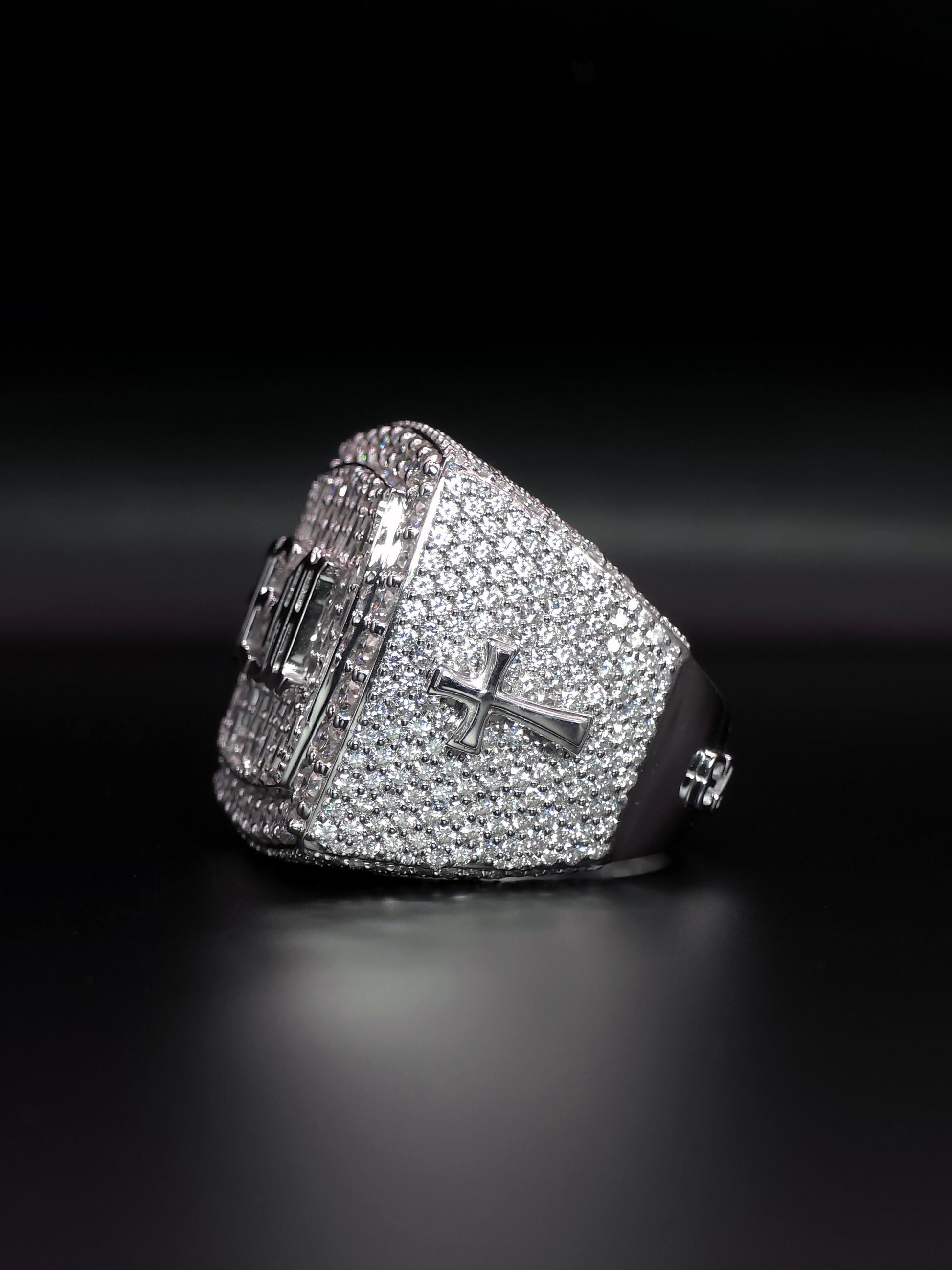 Custom Iced Out Championship Ring | VVS–VS Lab Grown Diamonds | 925 Sterling Silver | Personalized Hip Hop Bling Ring