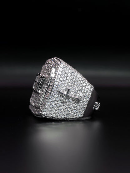Custom Iced Out Championship Ring | VVS–VS Lab Grown Diamonds | 925 Sterling Silver | Personalized Hip Hop Bling Ring