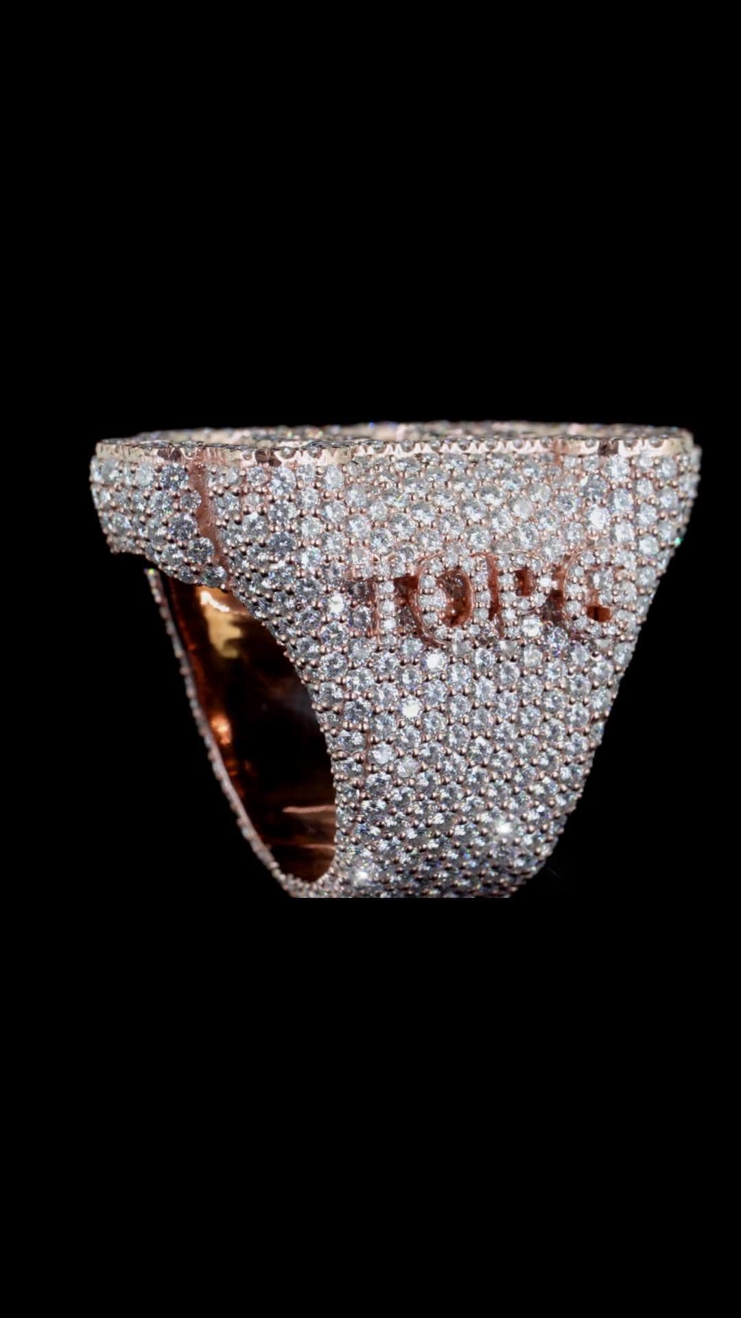 Fully Iced Out Bitcoin B Ring | Baguette & Round Moissanite | 925 Sterling Silver | Hip Hop Statement Ring | Custom Jewelry | Men’s Bling