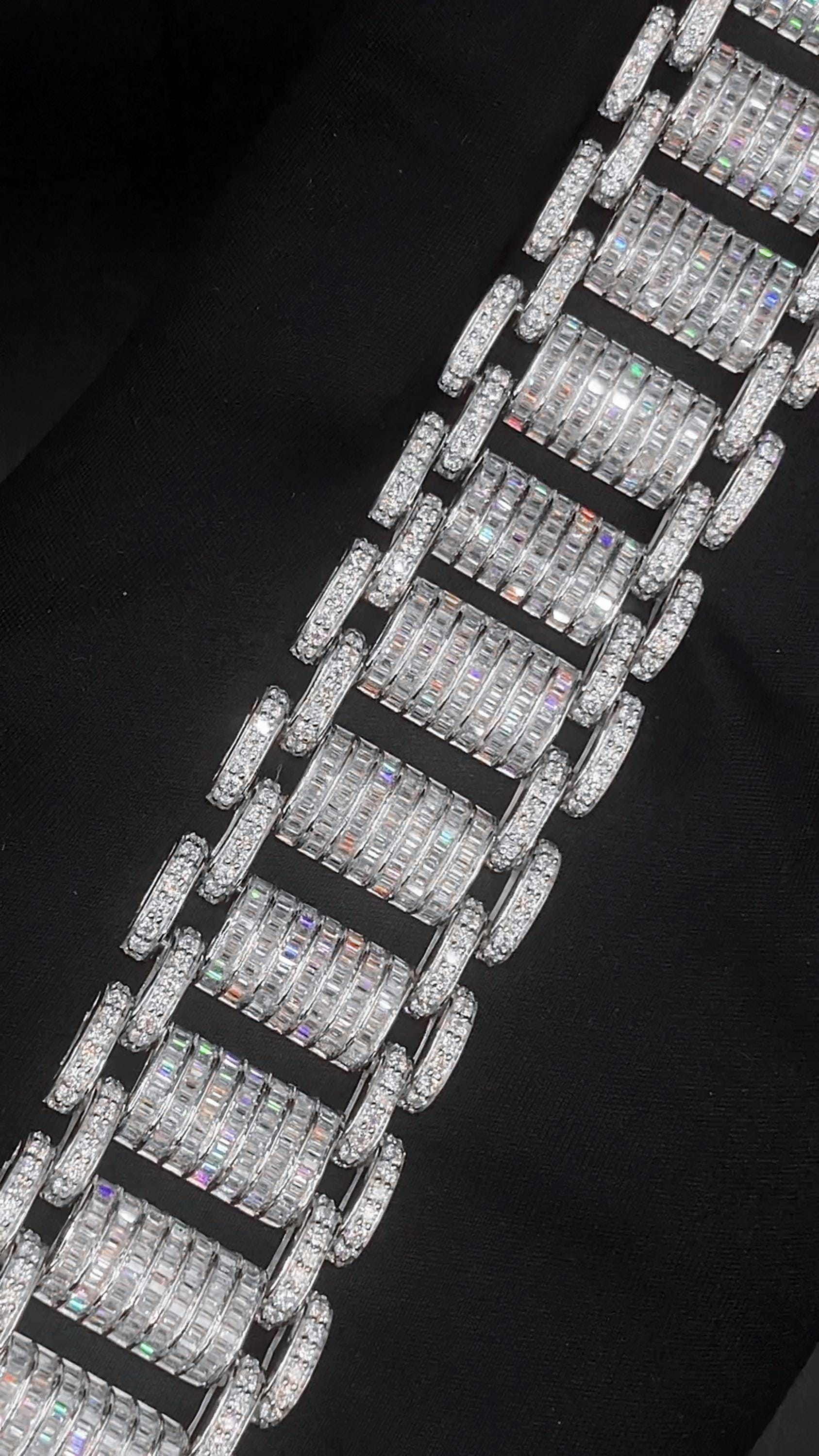 26mm VVS Moissanite Bracelet in Solid 10K Gold | Heavy Custom Link | 925 Silver Option | White, Yellow, Rose Tone | 7-9 Inch