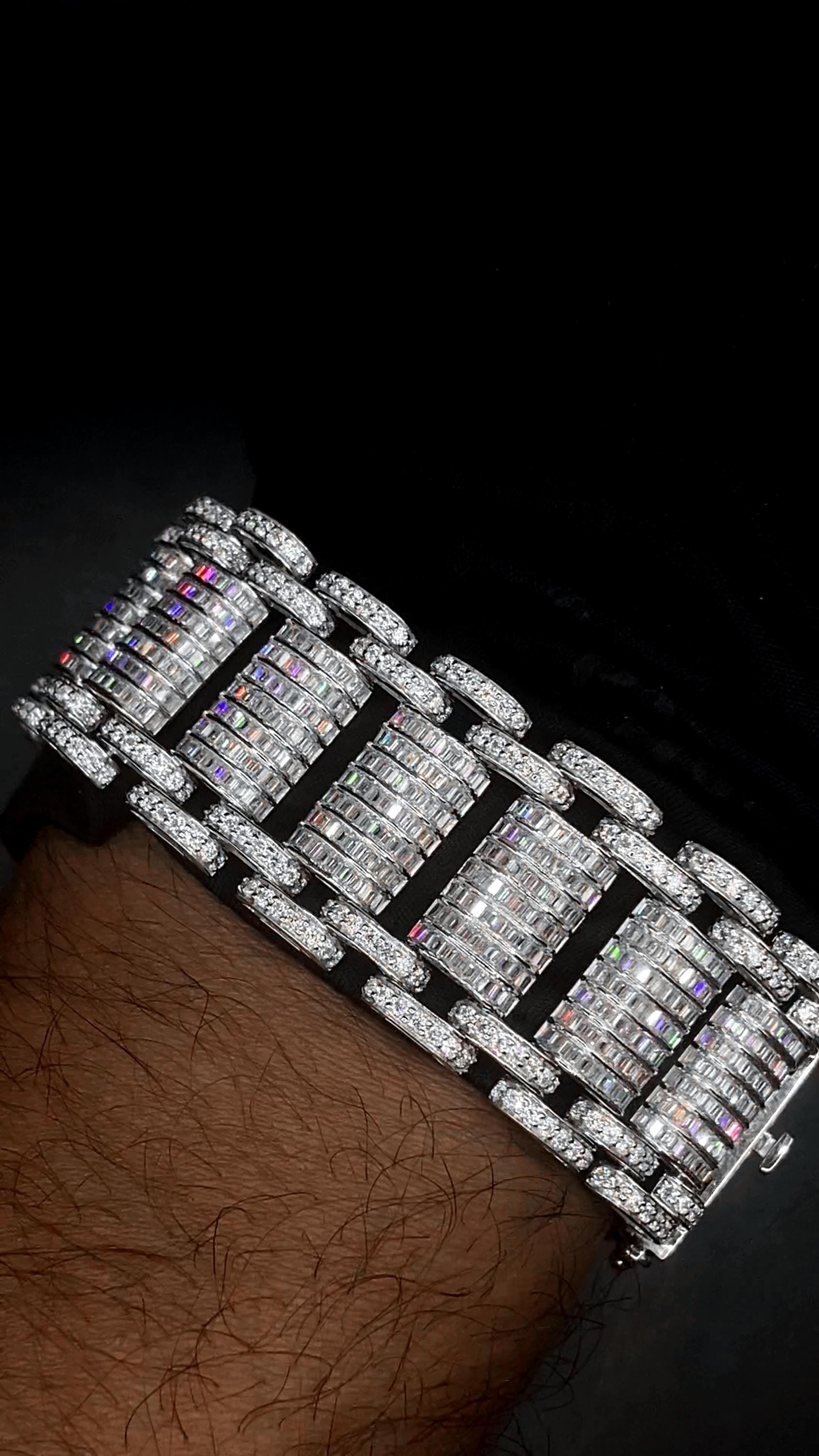 26mm VVS Moissanite Bracelet in Solid 10K Gold | Heavy Custom Link | 925 Silver Option | White, Yellow, Rose Tone | 7-9 Inch