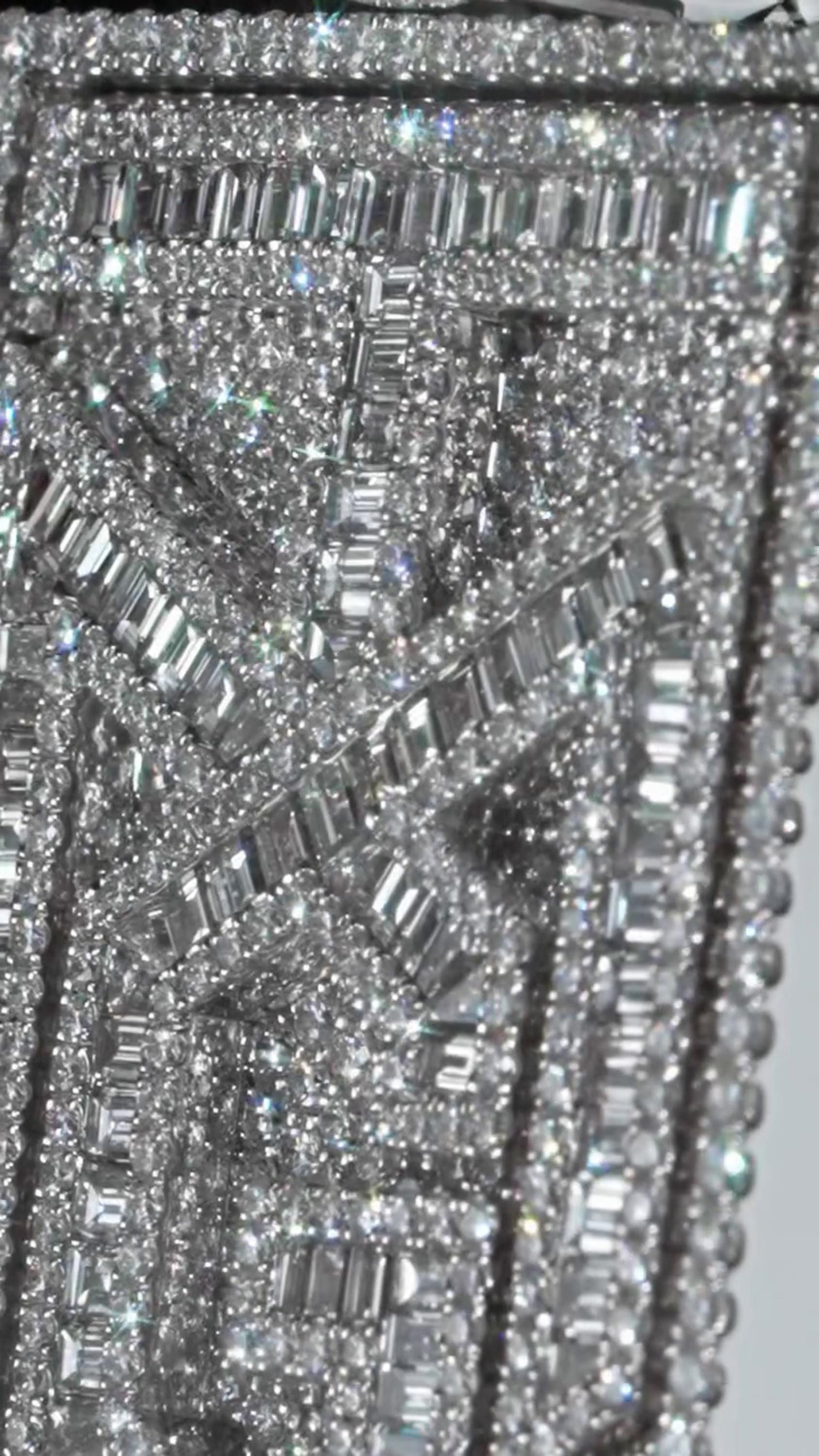 Custom Iced Out Lab Diamond Pendant – 2.5" Hip Hop Bling Jewelry | 925 Sterling Silver | Baguette & Round | Passes Diamond Tester
