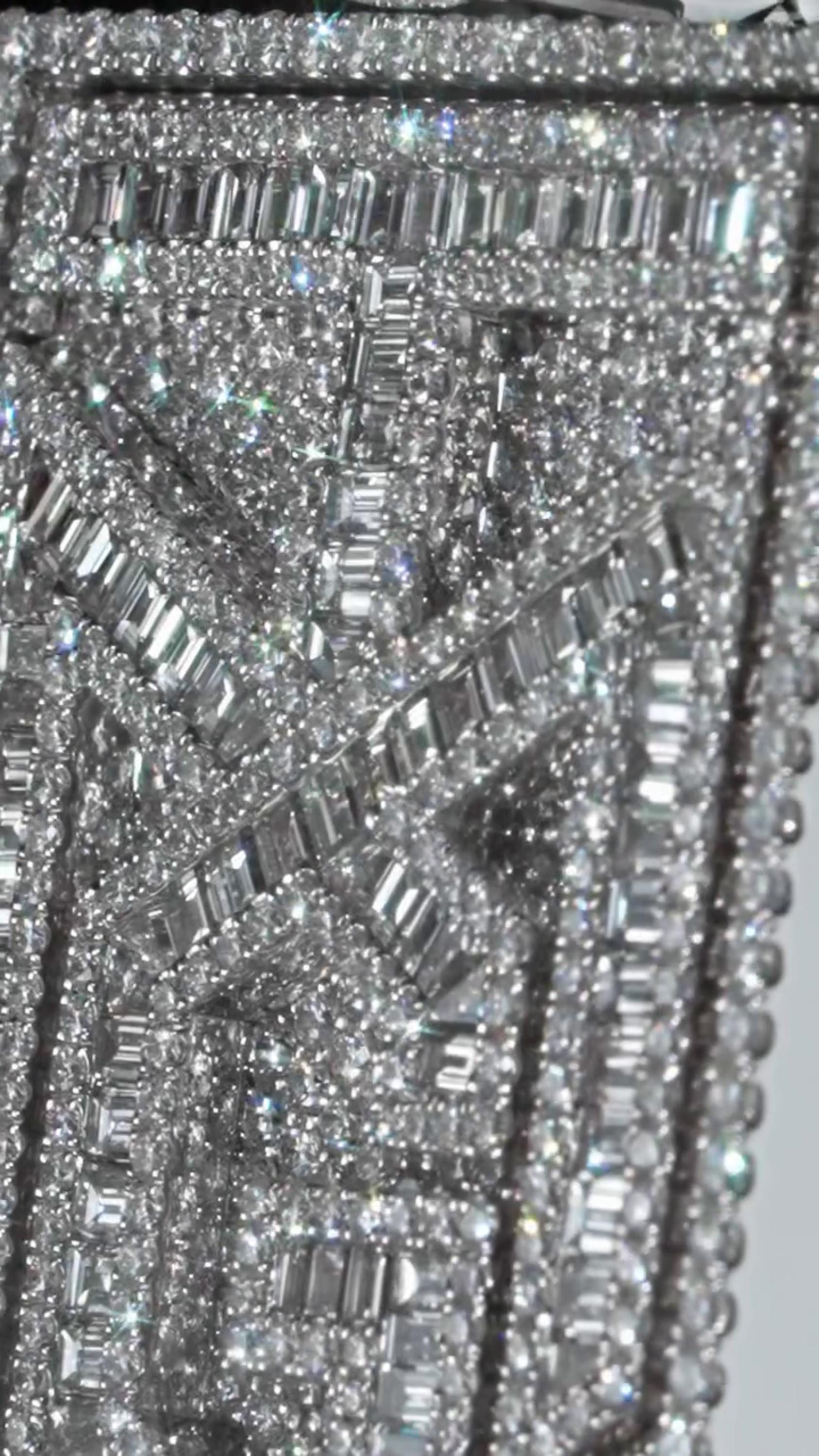 Custom Iced Out Lab Diamond Pendant – 2.5" Hip Hop Bling Jewelry | 925 Sterling Silver | Baguette & Round | Passes Diamond Tester