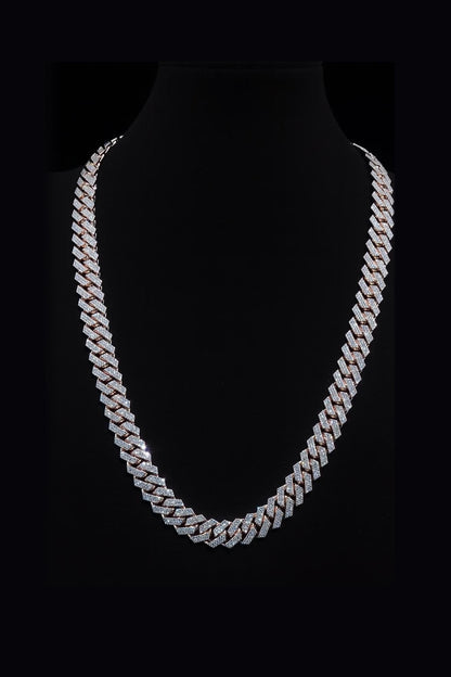12mm VVS Moissanite Cuban Link Chain, 925 Sterling Silver, Pass Diamond Tester, Moissanite Necklace for Men/Women