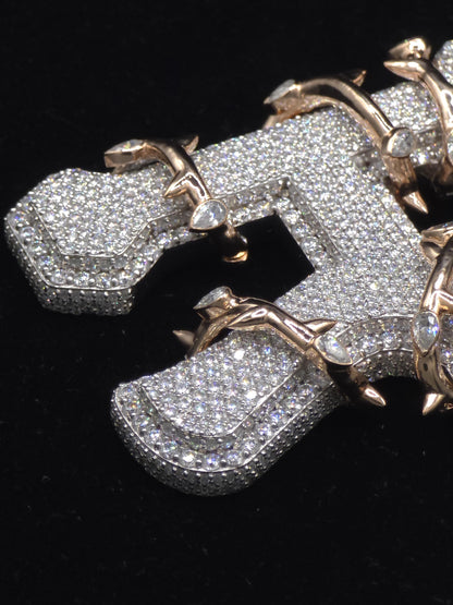 Custom Initial Letter Pendant | Iced Out | VVS Moissanite | 925 Sterling Silver | Hip Hop Jewelry | Personalized Gift