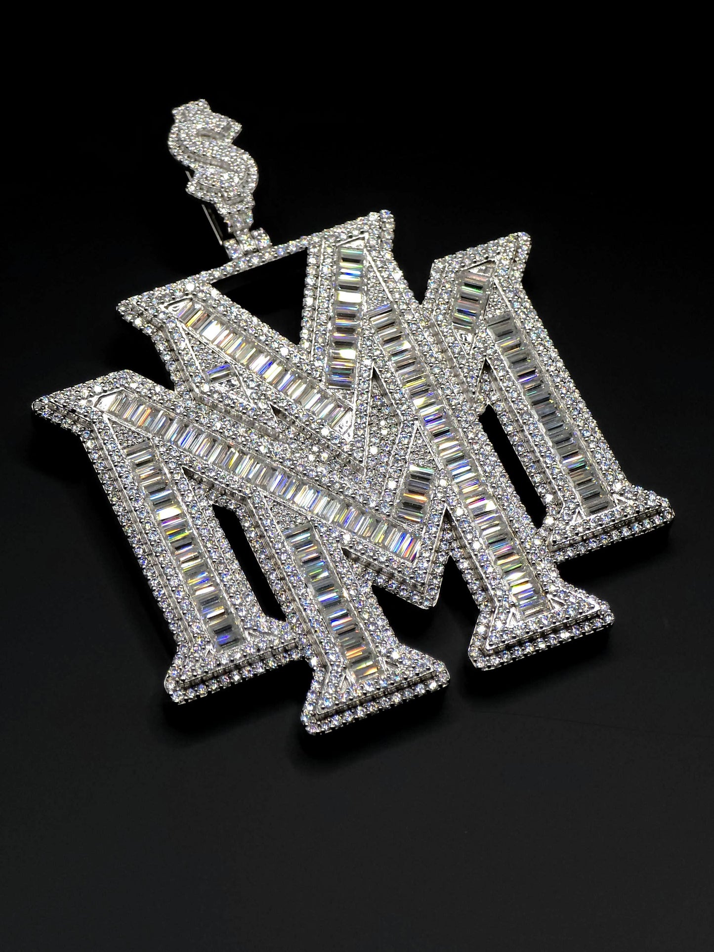 Custom made Iced Out Hip Hop Pendant | Chunky Moissanite pendant | 925 Sterling Silver | Handmade Moissanite Jewelry
