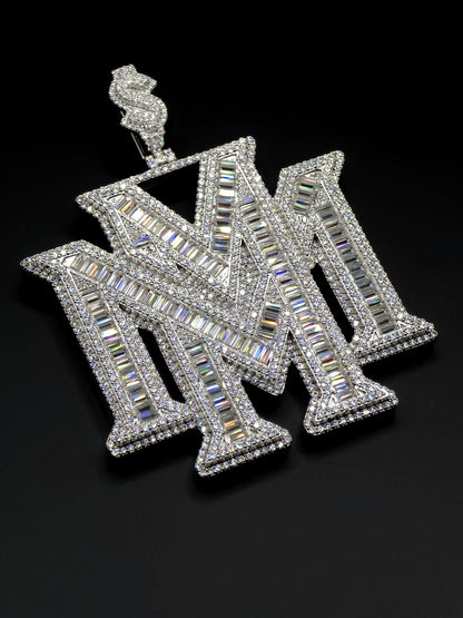 Custom made Iced Out Hip Hop Pendant | Chunky Moissanite pendant | 925 Sterling Silver | Handmade Moissanite Jewelry