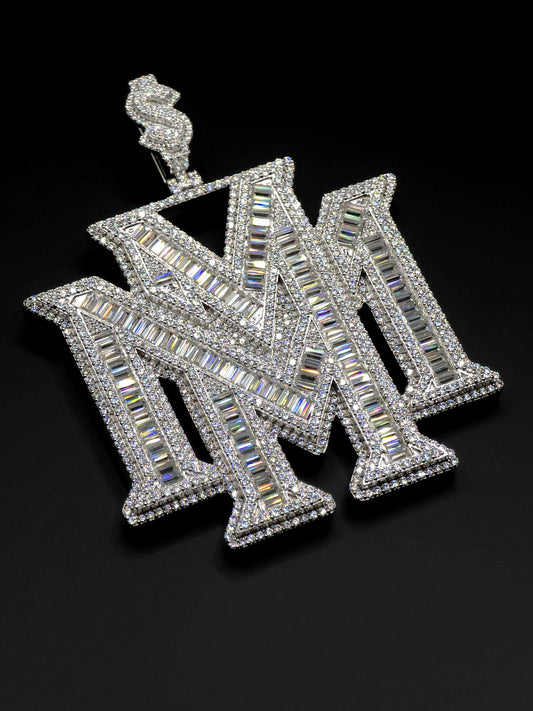 Custom made Iced Out Hip Hop Pendant | Chunky Moissanite pendant | 925 Sterling Silver | Handmade Moissanite Jewelry