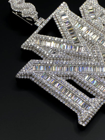 Custom made Iced Out Hip Hop Pendant | Chunky Moissanite pendant | 925 Sterling Silver | Handmade Moissanite Jewelry