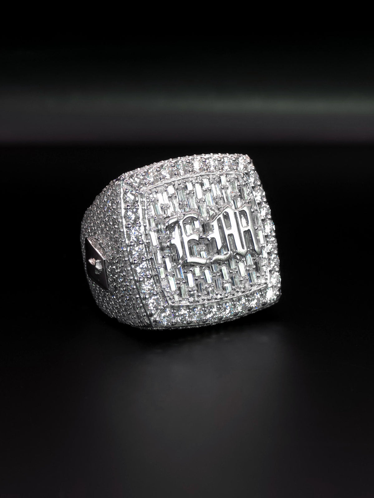 Custom Iced Out Championship Ring | VVS–VS Lab Grown Diamonds | 925 Sterling Silver | Personalized Hip Hop Bling Ring