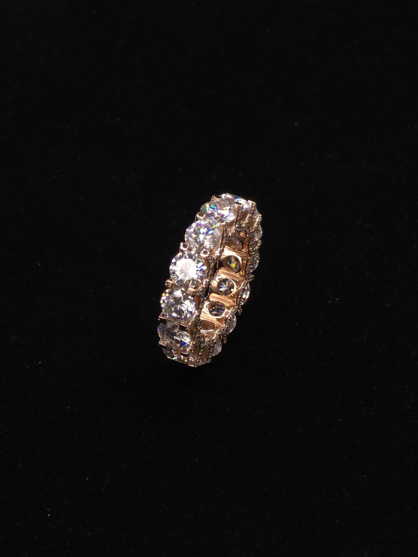 VVS Moissanite Eternity Band Ring | 6mm Wide | Iced Out Full Eternity Ring in 925 Sterling Silver | Hip Hop Diamond Look Ring