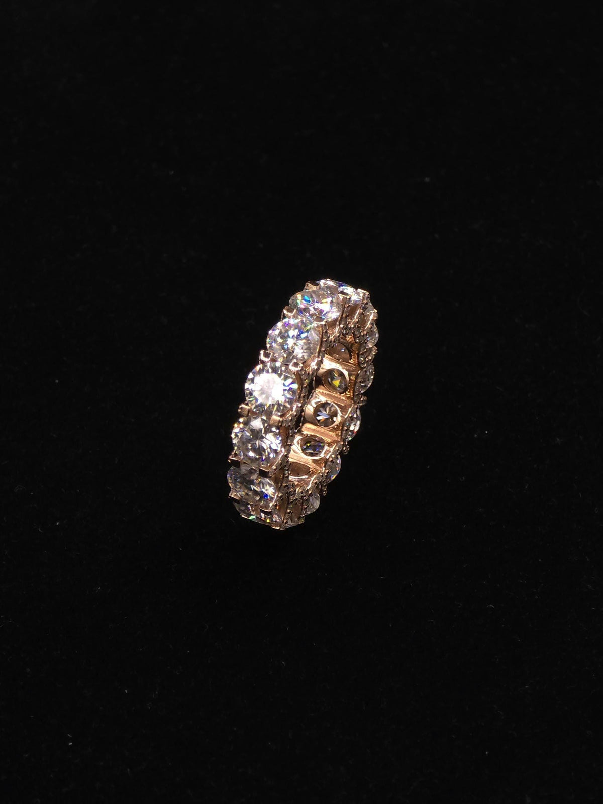 VVS Moissanite Eternity Band Ring | 6mm Wide | Iced Out Full Eternity Ring in 925 Sterling Silver | Hip Hop Diamond Look Ring