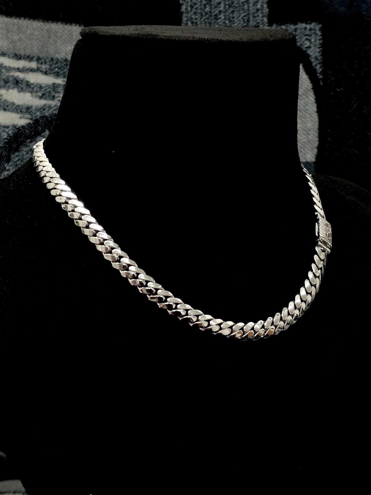 8mm Miami Cuban Link Chain | VVS Moissanite Iced Lock Box | Custom Name Necklace | 925 Sterling Silver | Yellow/Rose/White