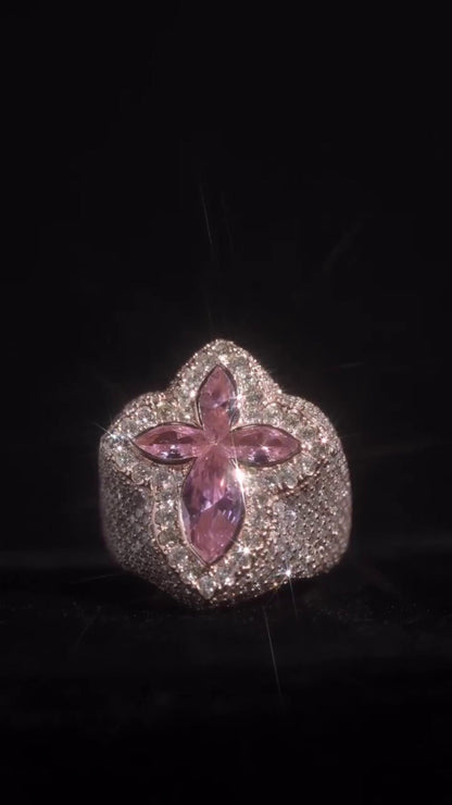 Large Marquise Cross Ring | Marquise Gemstones | VVS Moissanite Diamonds | Fully Customized Mens Hip Hop Ring | 925 Sterling Silver