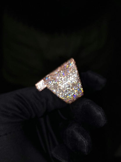K letter Hip Hop Ring for Men, D color VVS Moissanite, Championship Ring, Iced Out Custom Ring, Hip Hop Ring, Pass Diamond Test