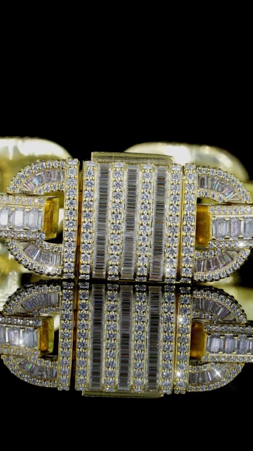 16MM Iced Out Mariner Link Bracelet | Baguette Moissanite | 925 Silver | Hip Hop Cuban Style Bracelet