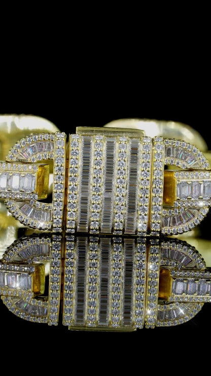 16MM Iced Out Mariner Link Bracelet | Baguette Moissanite | 925 Silver | Hip Hop Cuban Style Bracelet