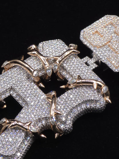 Custom Initial Letter Pendant | Iced Out | VVS Moissanite | 925 Sterling Silver | Hip Hop Jewelry | Personalized Gift